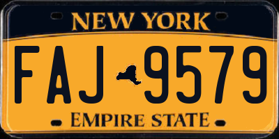 NY license plate FAJ9579