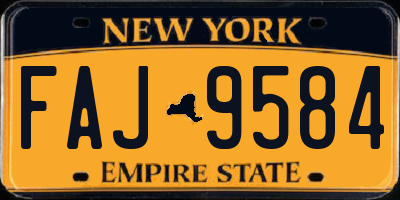 NY license plate FAJ9584