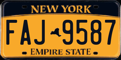 NY license plate FAJ9587