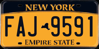 NY license plate FAJ9591