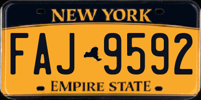 NY license plate FAJ9592