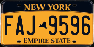 NY license plate FAJ9596