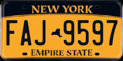 NY license plate FAJ9597