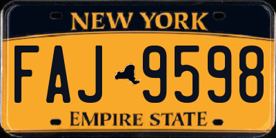 NY license plate FAJ9598