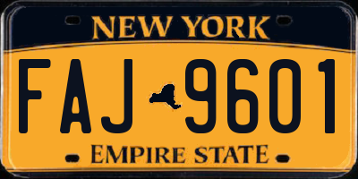 NY license plate FAJ9601