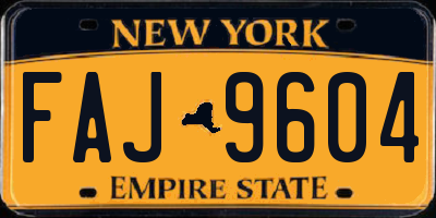 NY license plate FAJ9604