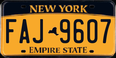 NY license plate FAJ9607