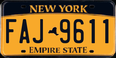 NY license plate FAJ9611