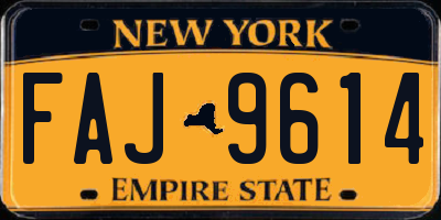 NY license plate FAJ9614