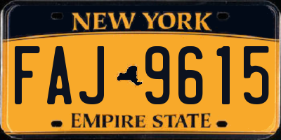 NY license plate FAJ9615