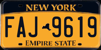 NY license plate FAJ9619