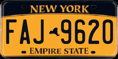 NY license plate FAJ9620