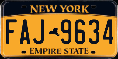 NY license plate FAJ9634