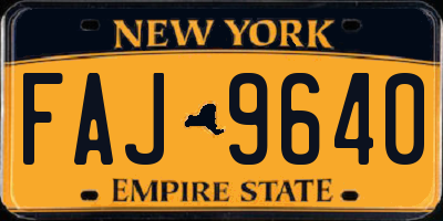 NY license plate FAJ9640