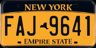 NY license plate FAJ9641