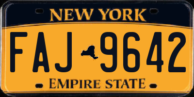 NY license plate FAJ9642