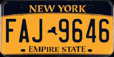 NY license plate FAJ9646