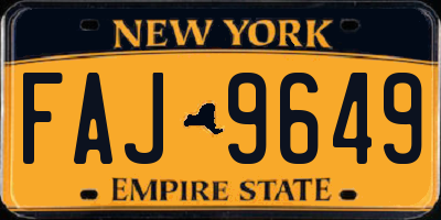NY license plate FAJ9649