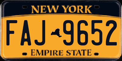 NY license plate FAJ9652