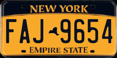 NY license plate FAJ9654