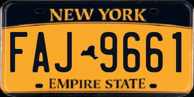 NY license plate FAJ9661