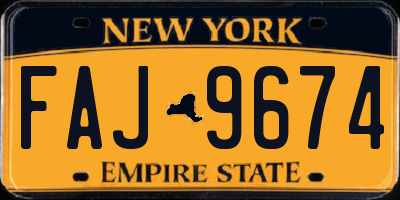 NY license plate FAJ9674