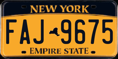 NY license plate FAJ9675