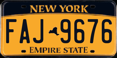 NY license plate FAJ9676