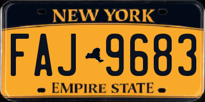 NY license plate FAJ9683