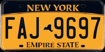 NY license plate FAJ9697