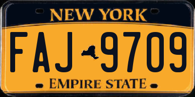 NY license plate FAJ9709