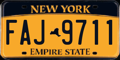 NY license plate FAJ9711