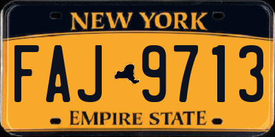 NY license plate FAJ9713