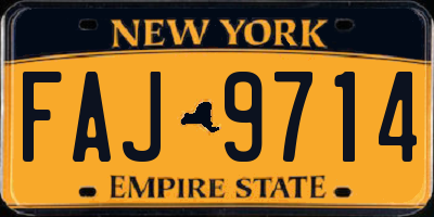 NY license plate FAJ9714