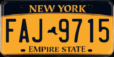 NY license plate FAJ9715