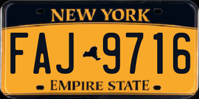 NY license plate FAJ9716