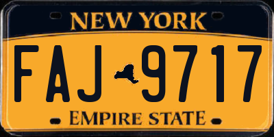 NY license plate FAJ9717