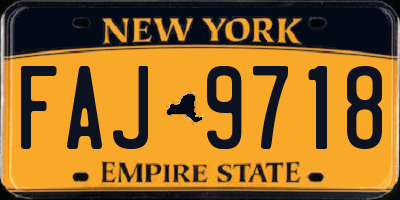 NY license plate FAJ9718