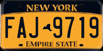 NY license plate FAJ9719