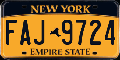 NY license plate FAJ9724