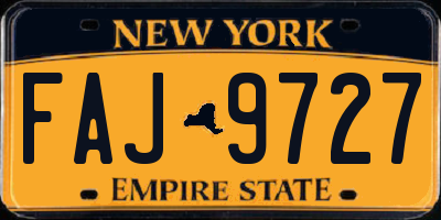 NY license plate FAJ9727