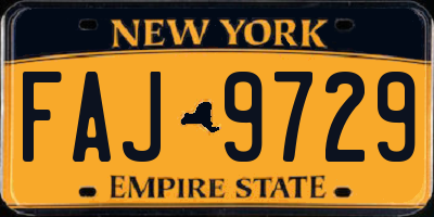 NY license plate FAJ9729