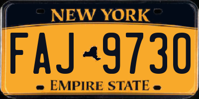 NY license plate FAJ9730