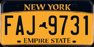 NY license plate FAJ9731