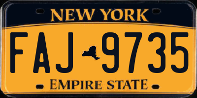 NY license plate FAJ9735