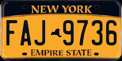 NY license plate FAJ9736