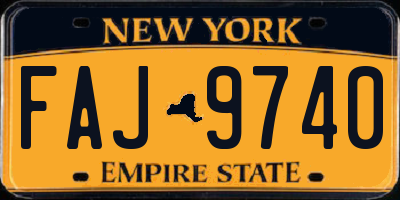 NY license plate FAJ9740