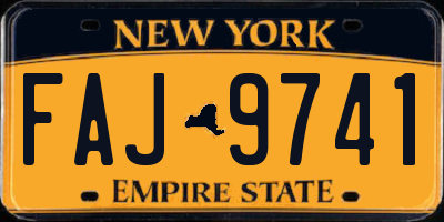 NY license plate FAJ9741