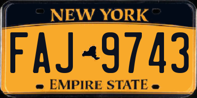 NY license plate FAJ9743