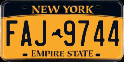 NY license plate FAJ9744